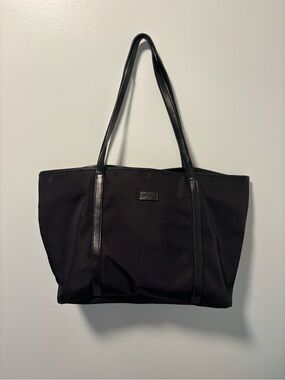 Black Everyday Tote with Slim Leather Straps